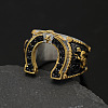 304 Stainless Steel Micro Pave Cubic Zirconia Finger Rings FS-WG5ACE0-04-4
