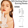 10 Pair 925 Sterling Silver Earring Hooks STER-BBC0001-16-2