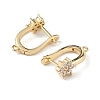 Brass Flower Hoop Earring Findings ZIRC-L097-054G-3