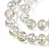Electroplate Transparent Glass Beads Strands EGLA-N002-34C-C09-3