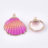 Spray Paint & Electroplate Sea Shell Pendants SSHEL-S262-07D-2