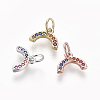 Brass Cubic Zirconia Charms ZIRC-E162-14-1