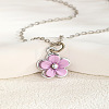 201 Stainless Steel Acrylic Flower Pendant Cable Chain Necklaces for Women WGBABBD-03-1