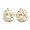 Brass Micro Pave Clear Cubic Zirconia Pendants KK-S356-224G-NF-1