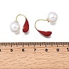 Alloy Enamel & Resin Pearl Clip-on Earrings EJEW-G466-05G-3