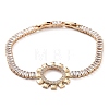 Sun Shape Brass Micro Pave Cubic Zirconia Link Bracelets BJEW-C055-02G-2