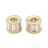 Brass Micro Pave Clear Cubic Zirconia Beads ZIRC-L101-08G-1