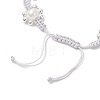ABS Plastic Imitation Pearl & Electroplate Non-magnetic Synthetic Hematite Beads Braided Bead Bracelets for Women BJEW-JB12916-5