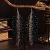 Bohemian Handmade Glass Seed Beads Tassel Dangle Earrings ZR0376-1