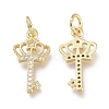 Brass Micro Pave Clear Cubic Zirconia Charms ZIRC-Q024-13G-1