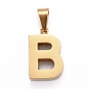 Ion Plating(IP) 304 Stainless Steel Letter Pendants STAS-H127-B-G-1