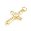 Brass Micro Pave Cubic Zirconia Pendants KK-F938-24C-G-2
