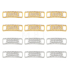 12Pcs 2 Colors Brass Micro Pave Clear Glass Connector Charms FIND-AR0002-40-1