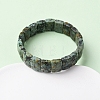 Rectangle Natural African & Turquoise Beads Stretch Bracelets for Women Men BJEW-Z149-01A-2
