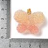 Transparent Resin Dotted Rhinetone Pendants RESI-N040-02G-01-RS-3