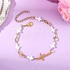 Natural Freshwater Shell Beads Link Chain Bracelets BJEW-JB13909-1