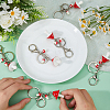 6Pcs Opaque Resin Mushroom Keychains KEYC-DC00071-3