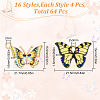 HOBBIESAY 64Pcs 16 Styles Light Gold Alloy Enamel Pendants ENAM-HY0003-12-2