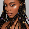 15Pcs 3 Styles Butterfly Printed Alloy Braiding Hair Pendant Decoration Clips OHAR-BM0001-04-6