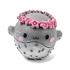 Sea Animals Opaque Resin Pufferfish with Flower Crown Figurine RE-CBA1AA1-03G-1