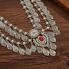 Boho Alloy & Iron Siam Rhinestone Embossed Teardrop Tassel Chain Belts WGEDD79-01-4