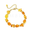 Natural Amber & Non-magnetic Synthetic Hematite Beaded Bracelets for Women BJEW-JB13744-3