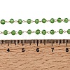 304 Stainless Steel with Glass Faceted Rondelle Bead Handmade Link Chain Birth Stone Necklaces for Women NJEW-G195-01G-06-5