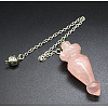 Natural Rose Quartz Cone Dowsing Pendulum Big Pendants PW-WG84774-06-1