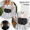 1Pc Polyester Lace & Imitation Leather Elastic Waist Belly Belts for Dress AJEW-HY0003-46-5