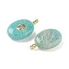 Natural Amazonite & Cubic Zirconia Pendants G-Z076-01G-15-2