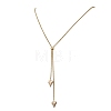 Adjustable Alloy Heart Pendant 304 Stainless Steel Box Chain Lariat Necklaces for Women NJEW-JN05902-01-2