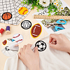 12Pcs 6 Style Sports Ball Theme Computerized Towel Fabric Embroidery Iron on Cloth Patches PATC-FG0001-64-3
