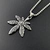 Retro Rock Punk Men's Maple Leaf 304 Stainless Steel Pendant Necklaces DF8186-1