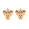 Christmas Brass Enamel Pendants KK-L255-17G-01-1