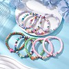 9Pcs Polymer Clay & Acrylic Cross Beaded Stretch Bracelets Sets for Women BJEW-JB101001-2