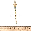 Brass Pave Cubic Zirconia Geometirc Pendant Star Y Tassel 201 Stainless Steel Chain Necklaces NJEW-C111-01A-5