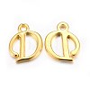 Golden Plated Alloy Letter Pendants PALLOY-J718-01G-D-1