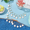  2Pcs 2 Style Alloy Enamel Flat Round Charm Knitting Row Counter Chains HJEW-NB0001-87A-5