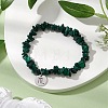 Natural Malachite Stretch Bracelets BJEW-JB11147-08-2
