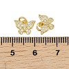 Brass Micro Pave Clear Cubic Zirconia Charms KK-D218-26G-05-3