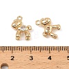 Brass Micro Pave Clear Cubic Zirconia Charms KK-C155-25G-3