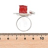 Afternoon Tea Resin & Plastic Adjustable Finger Rings for Women RJEW-K317-01I-3