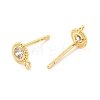 Brass Micro Pave Cubic Zirconia Stud Earring Findings ZIRC-P105-01G-2