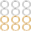 12Pairs 2 Colors 304 Stainless Steel Huggie Hoop Earrings EJEW-SC0001-96-1