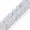 Electroplate Transparent Glass Beads Strands X-EGLA-N002-37-C01-1