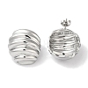 Non-Tarnish Chunky Oval 304 Stainless Steel Stud Earrings for Women EJEW-I303-08P-1