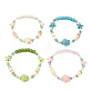 Natural Freshwater Shell & Gemstone & Synthetic Turquoise & Non-magnetic Hematite Beads Stretch Bracelets for Women BJEW-JB13810-2