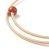 Natural Gemstone & Pearl Round Beaded Bangle BJEW-JB08464-6