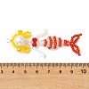 Copper Wire Wrapperd Glass Seed Beads Big Pendants PALLOY-MZ01442-01-3