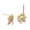 Brass with Cubic Zirconia Stud Earrings Finding KK-Q048-14G-2